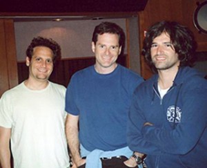 Pictured (l-r): Ralph Sall, director Mark Waters & Pete Yorn in the studio for the session of "Just My Imagination" for Just Like Heaven 2.