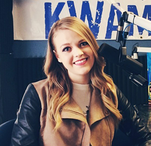 Candice Russell makes an on-air appearance at KWAM radio station in Memphis.