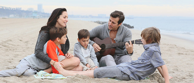 Chantal Kreviazuk with her husband Raine Maida and their three sons.