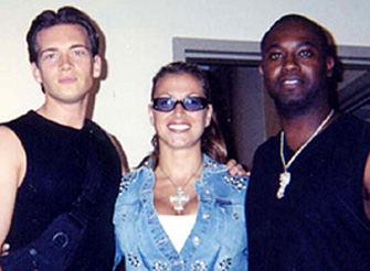 Greg Lawson with Anastacia and Damon Sharpe.