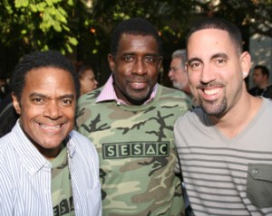 Pictured (l-r): James Leach & Trevor Gale of SESAC, and Latin writer/producer Echo.