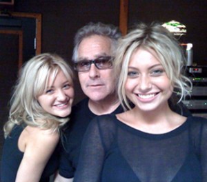 Jon Lind with Aly & AJ, who were the first teen pop artists who Lind worked with at Hollywood Records.