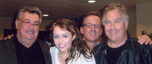 Pictured (l-r): Bob Cavallo (Chairman, Disney Music Group), Miley Cyrus, Chip McLean and Jon Lind.