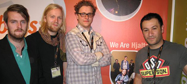 Panos Panay with indie musicians at the MIDEM conference in France.