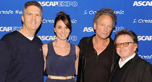 Pictured (l-r): Randy Grimmett, Sara Bareilles, Lindsey Buckingham, and Paul Williams (President of ASCAP) at the 2011 ASCAP EXPO in Los Angeles.