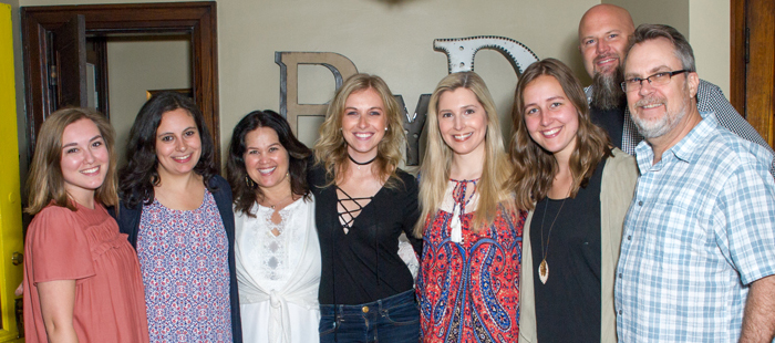 The Big Yellow Dog Music team (pictured l-r): Jamie Martin, Alex Stefano, Carla Wallace, Lauren Funk, Elizabeth Brahan, Kara Wintergrass, Devon Devries, Matt Lindsey.