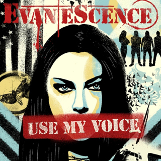 The artwork for Evanescence's single, "Use My Voice"